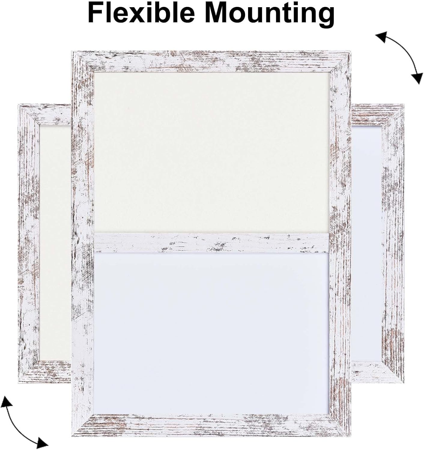 Bulletin Board Whiteboard White Felt Board Combo for Office School Kitchen Bedroom, White Wood Frame,10.2"*14.2",Whiteboard+WH-2636WH