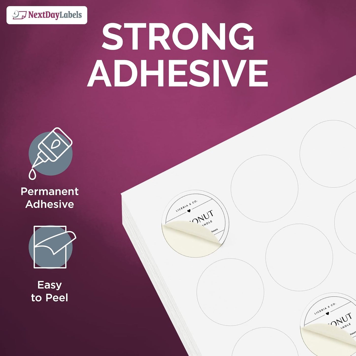NextDayLabels - 1 Inch Round Labels - Matte White, Blank Circle Stickers for Laser/Inkjet Printers (1000 Sheets, 63000Labels)