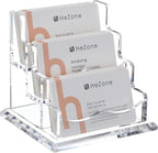 HeZone Business Card Holder for Desk 3 Slots 3 Tier, Cards Organizer for Women - Image 8