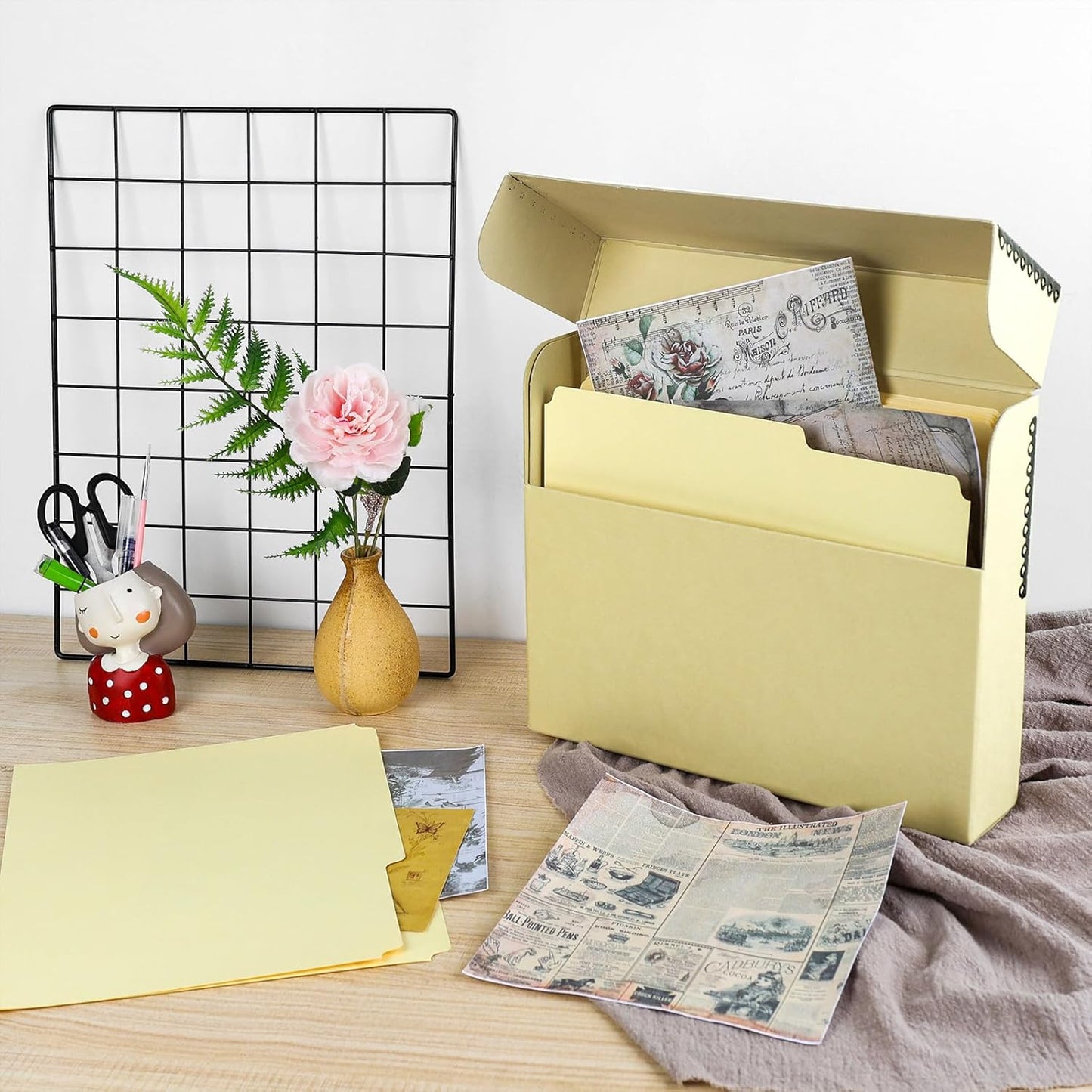 Lineco Archival Document Storage Box with Metal Edge, Acid-Free Tan Boxboard, Organize and Store Files, Prints, Photos, Letter-Sized Document Case 12.5" x 10.5" x 2.5" Wide