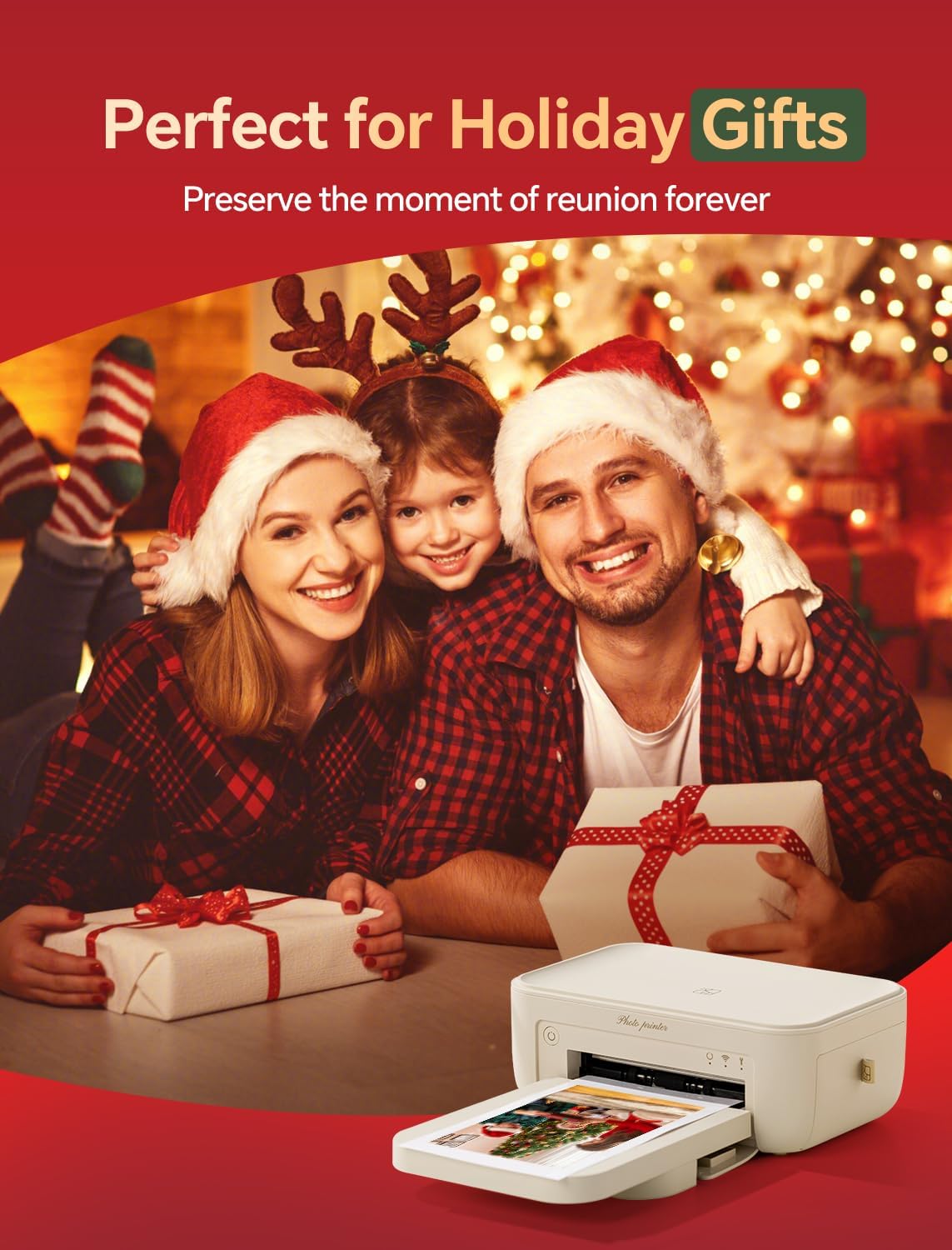 HPRT Photo Printer 4x6,+20 Sheets&1ribbon, Picture Printer for iPhone, Android, Smartphone, AR Video Printing, Portable Photo Printers CP4100