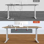 Univivi No Drill Under Desk Cable Management Tray, Clamp/Screw Mount Desk Cable - Image 7