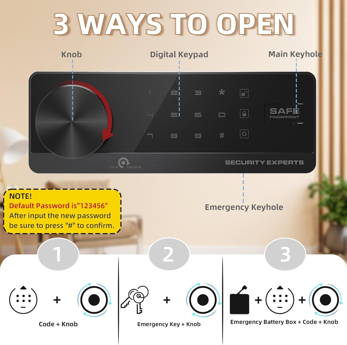 Safety Box, Small Safes for Home Lock Box with Electronic Keypad，Safe with Removable Shelf for Cash, Jewelry, Documents,Digital Security Safe for Office Hotel and Personal Use (Digital - 1.6 CUFT)