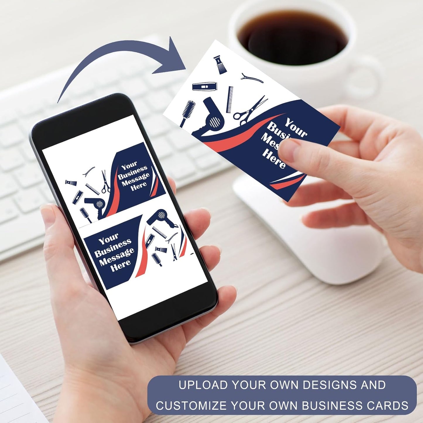 Custom Business Cards Customizable with Logo Text,Personalized Business Cards Photo Printable Taxi Cards 1000 500 200 100 Double Sided Customize Cards for Small Business Waterproof