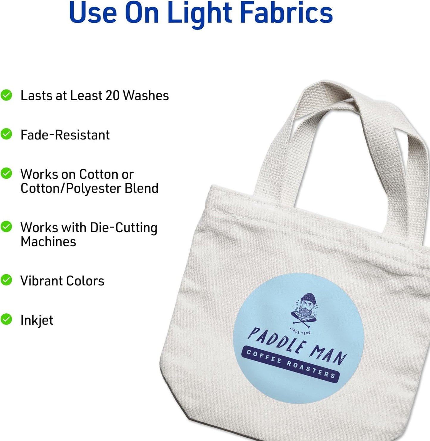 Avery Printable Heat Transfer Paper for Light Fabrics, 8.5" x 11", Inkjet Printer, 12 Iron On Transfers (3275)