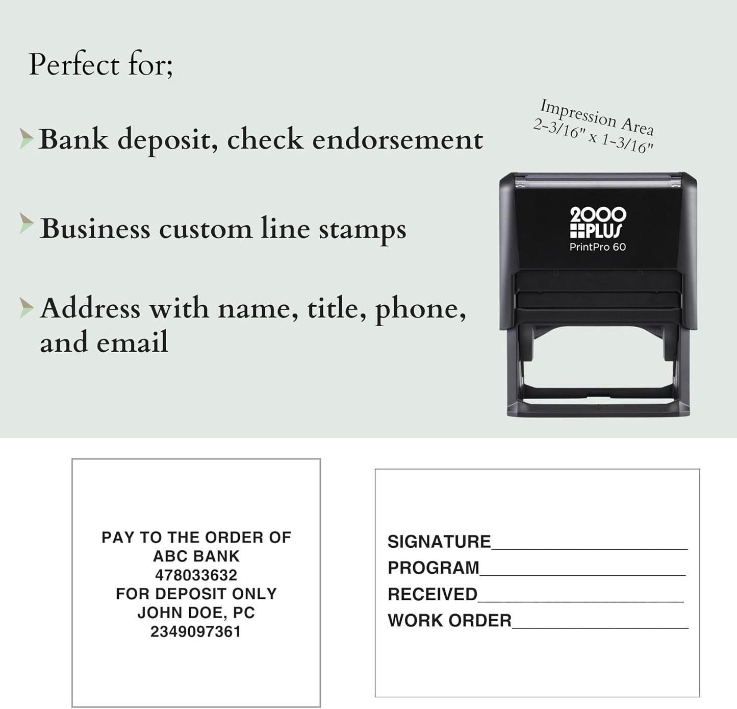 Custom Self-Inking Stamp - Up to 6 Lines - 5 Color Choices