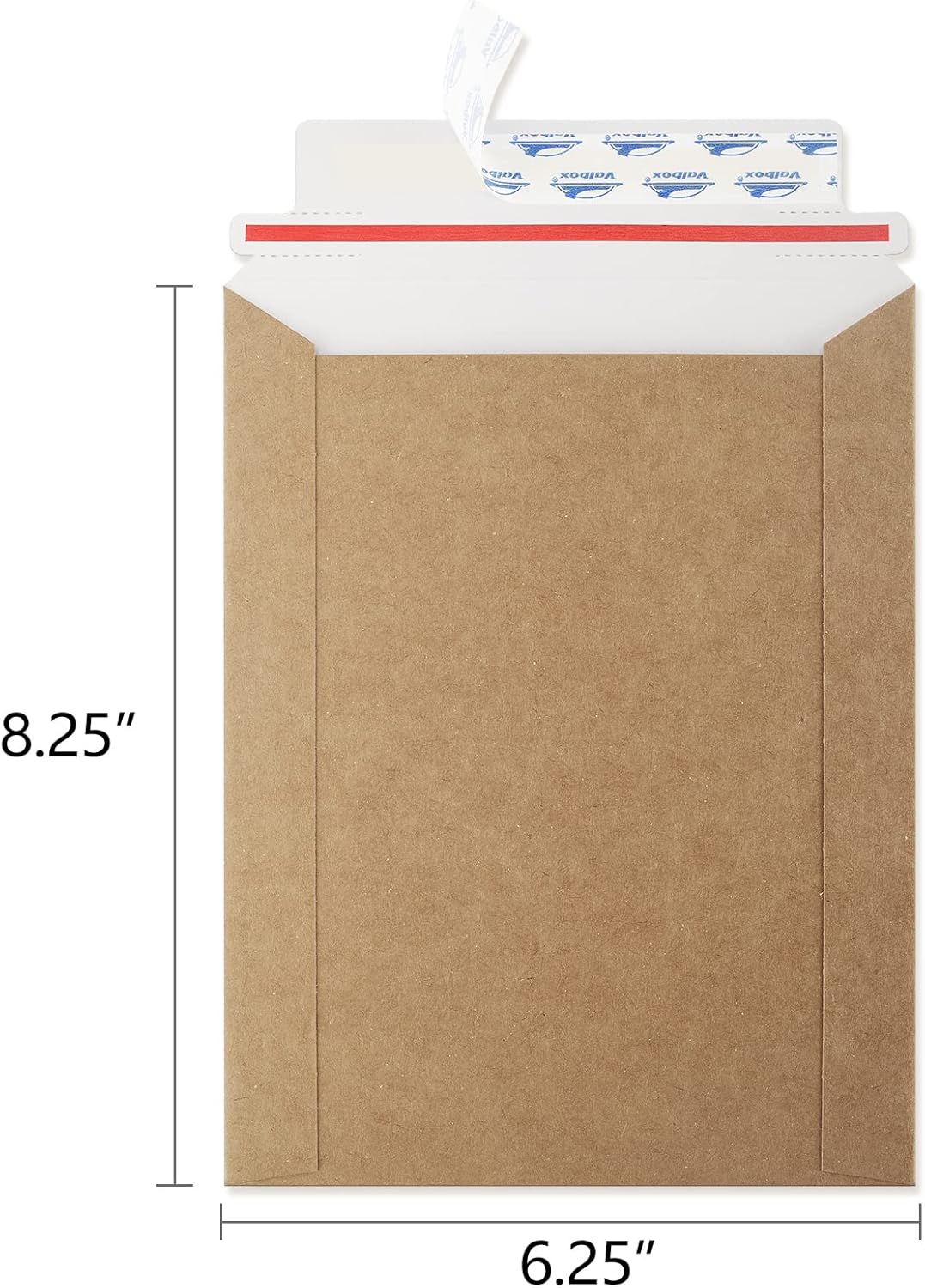 ValBox 6x8 Self Seal Photo Document Mailers 25 Pack Stay Flat Brown Cardboard Envelopes, 6.25 x 8.25 Inches
