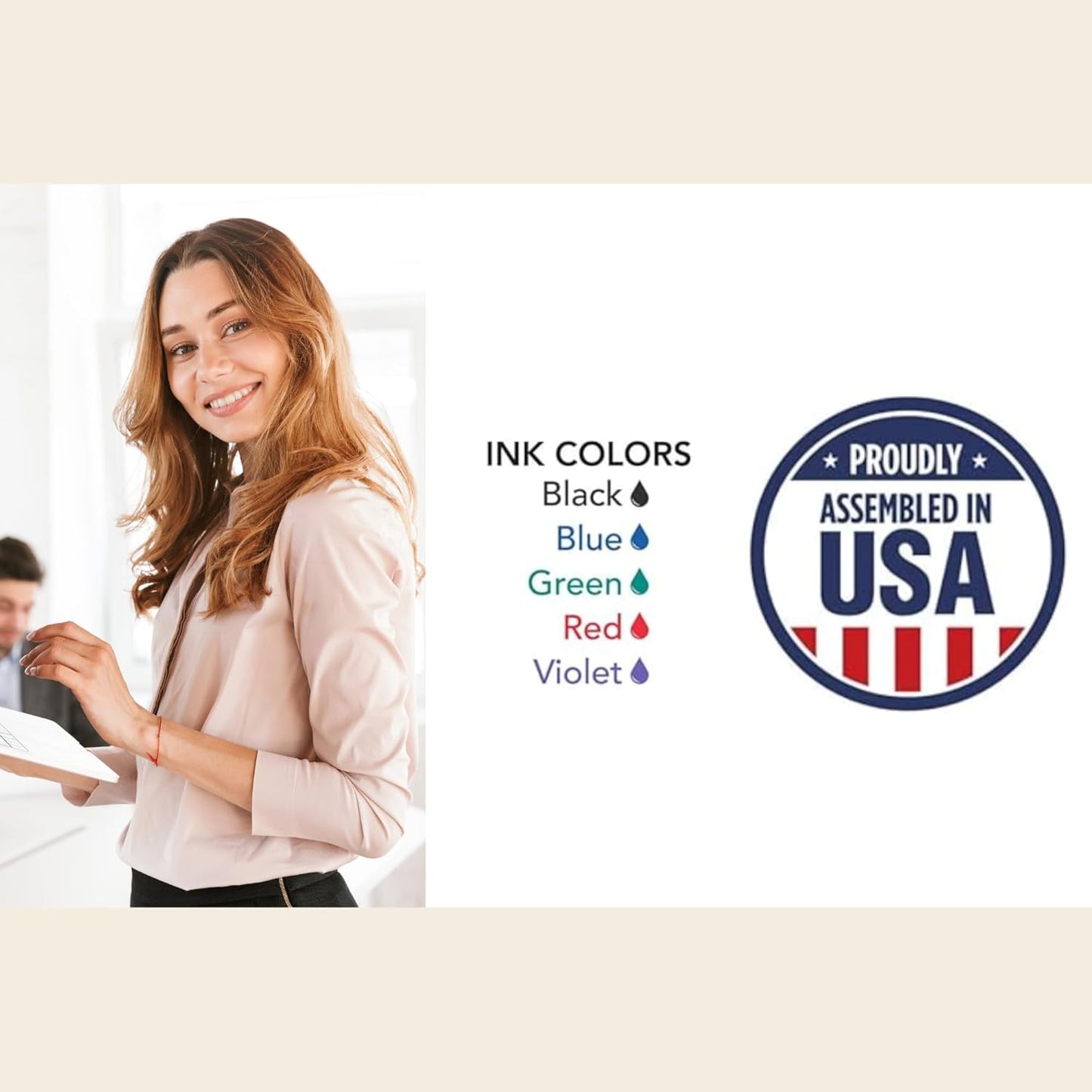 Custom Self-Inking Stamp - Up to 6 Lines - 5 Color Choices