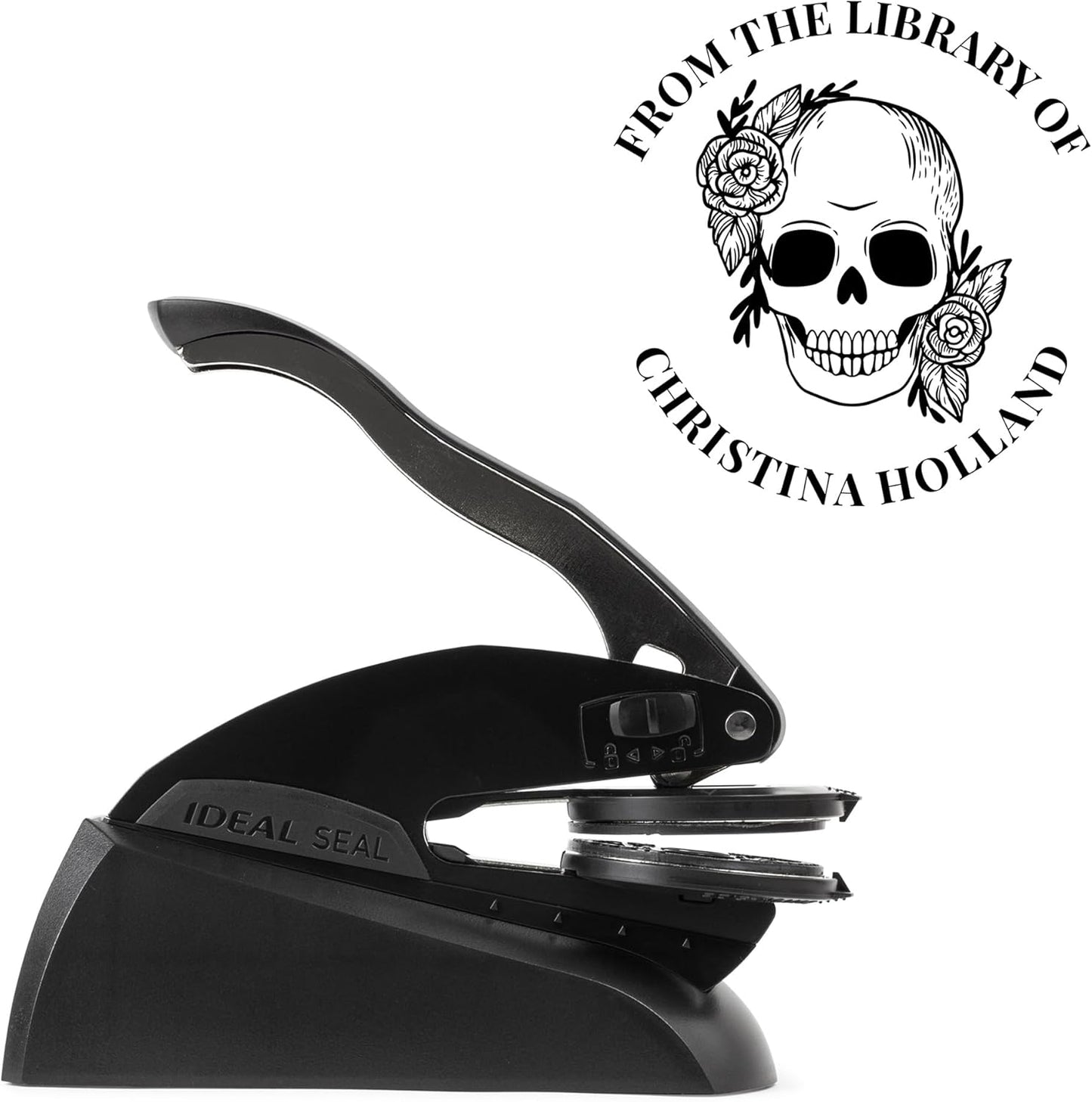 from The Library of Embossers & Stamps for Fantasy Book Readers | Custom Embosser | Custom Stamp | Ex Libris | Elevate Your Fantasy Collection of Stories and Novels (Design 16, Embosser)