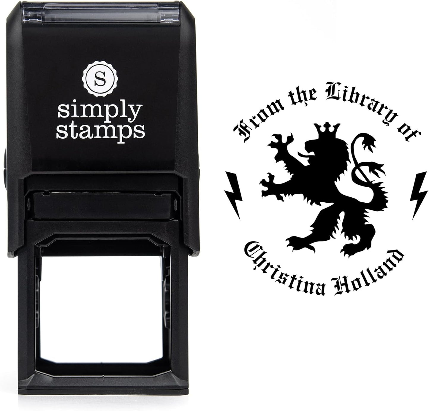 from The Library of Embossers & Stamps for Fantasy Book Readers | Custom Embosser | Custom Stamp | Ex Libris | Elevate Your Fantasy Collection of Stories and Novels (Design 9, Self-Inking Stamp)