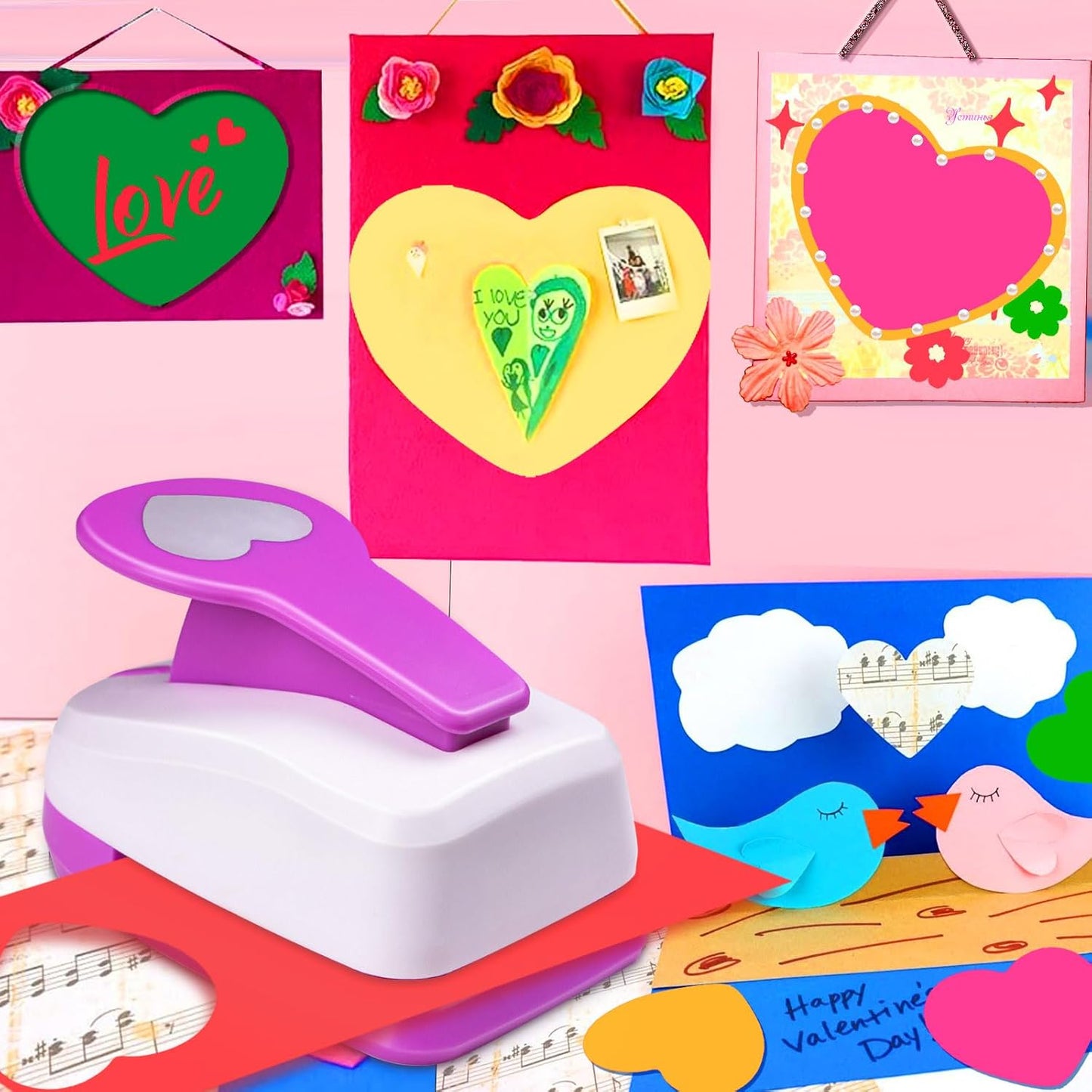 Heart Paper Punch, Paper Punch for Crafting, 2 inch Heart Hole Punches, Hearts Punches for Papers Crafts, Hearts Shaped Hole Puncher, Large Hearted Hole Puncher, Hearted ScrapbookingPunch