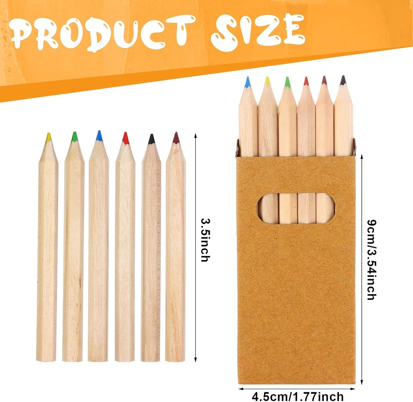 100Packs/600Pcs Colored Pencils Bulk Mini Drawing Pencils Set for Kids, 3.5inch Short Fat Color Pencils for Adult Coloring Books, Classroom School Drawing Birthday Wedding Party Favors (600)