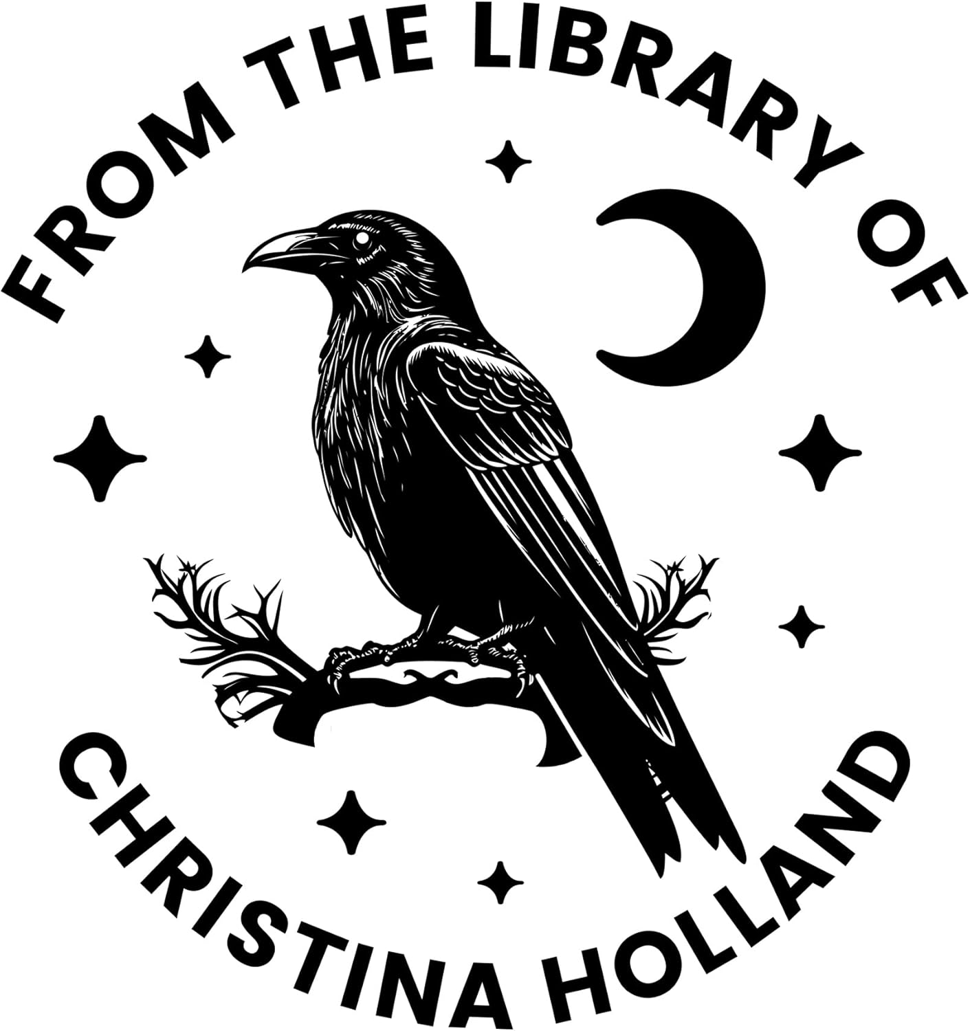 from The Library of Embossers & Stamps for Fantasy Book Readers | Custom Embosser | Custom Stamp | Ex Libris | Elevate Your Fantasy Collection of Stories and Novels (Design 14, Wood Hand Stamp)