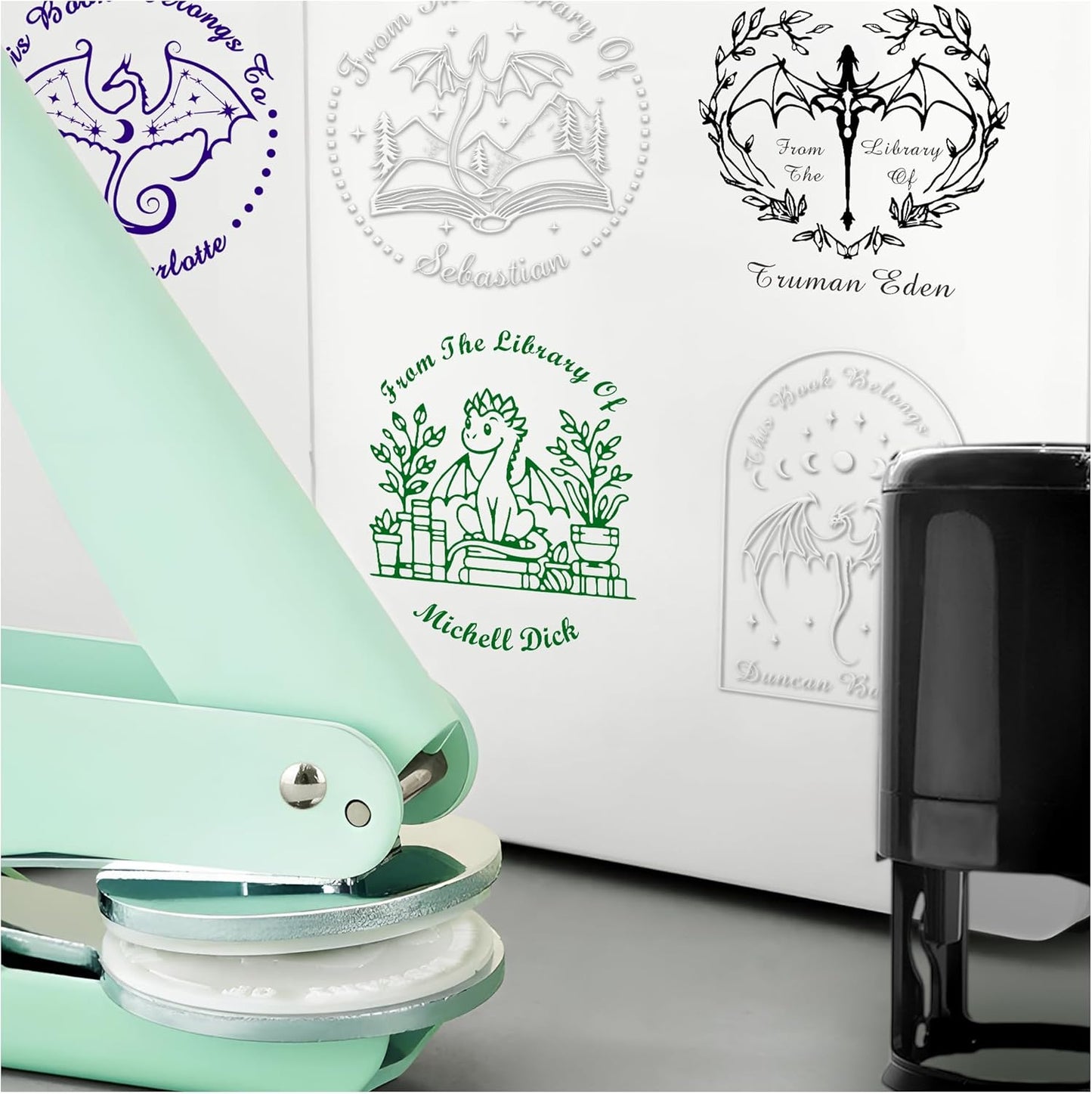 from The Library of Embossers & Stamps Custom Color Self-Inking Stamp with Your Name or Design Great for Personalizing Books, Text Books and Journals (18)
