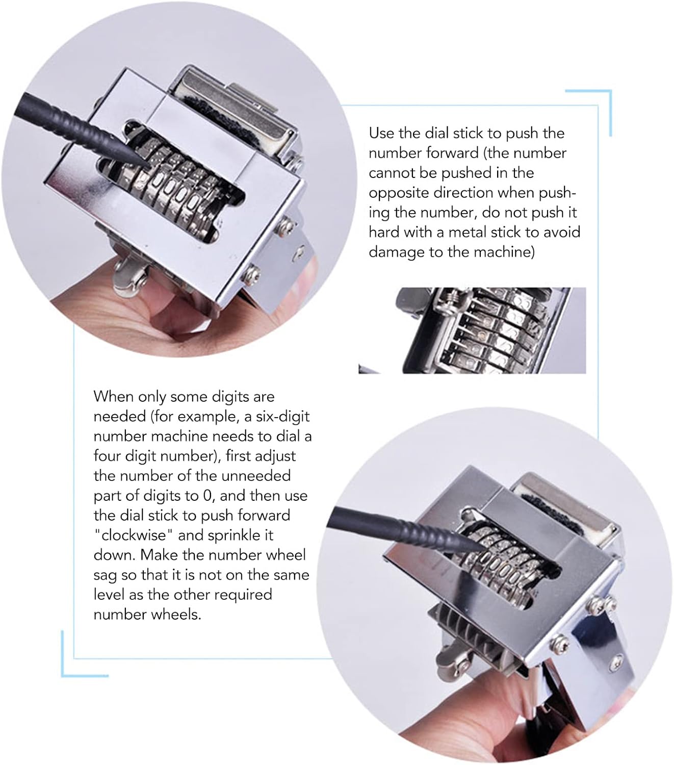 Number Stamp 8 Digit Automatic Numbering Machine, Self Inking Batch Number Stamp Multifunction DIY Scrapbooking Roller Stationery for Banking Accounting