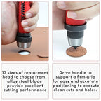 TOMMARS Hollow Punch Kit with Pin Point Punch Shaft Hole Cutter Set Gasket - Image 5