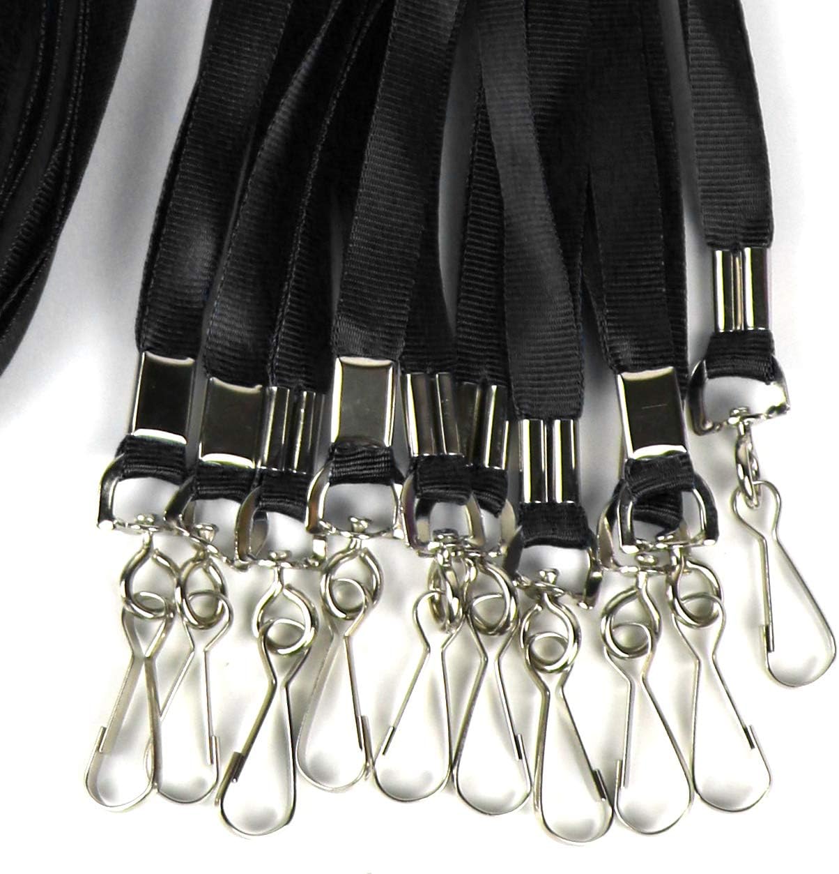 Bulk Lanyards Premium Cruise Lanyard Nylon Badge Lanyards for Id Holder Perfect for Office, Kids, Teachers (Black, 100Pack)