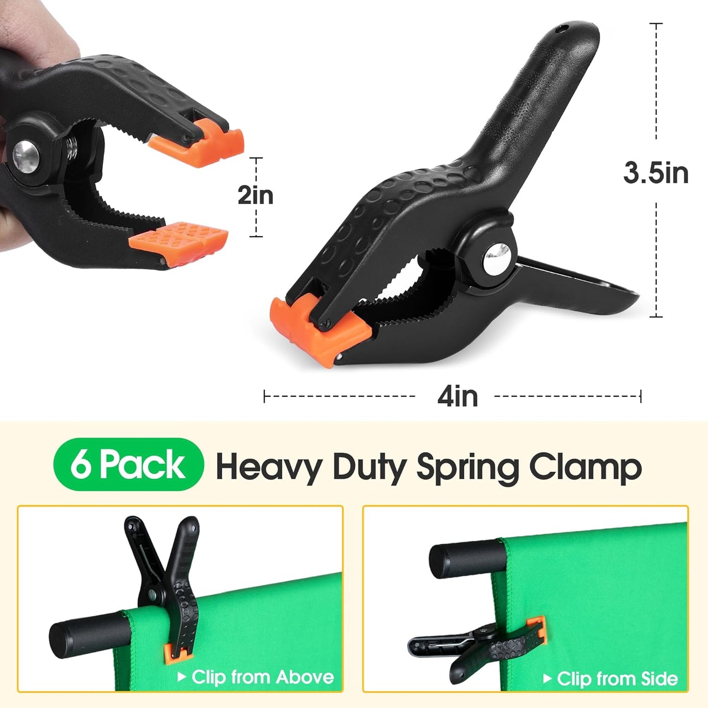 Green Screen Backdrop with Stand, 8x5.3ft Portable Greenscreen Background with Stand, T-Shape Green Screen Stand kit with 6 Spring Clamps, Sandbag, Carry Bag for Zoom, Video
