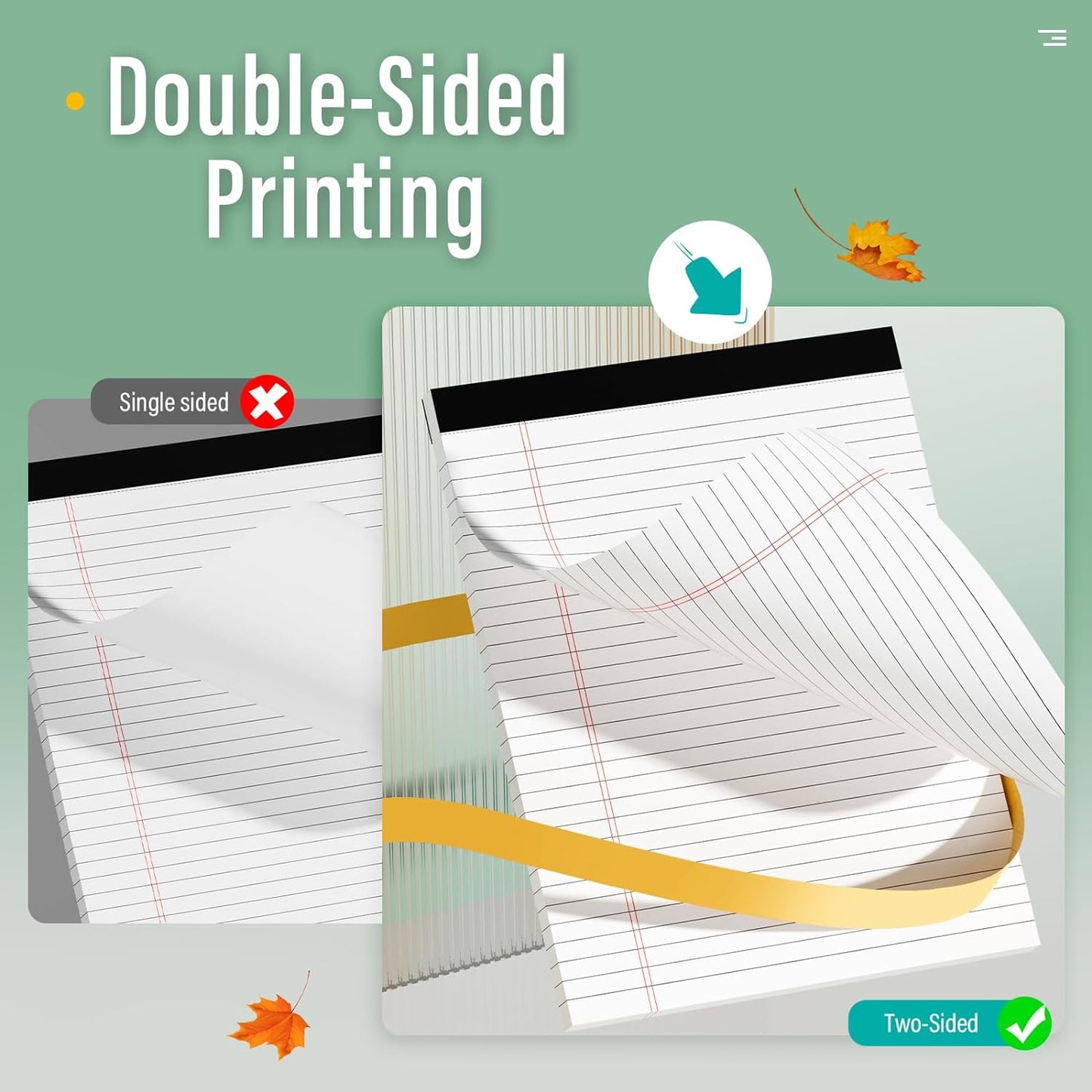 2 Pcs Legal Pads 8.5 x 11 Note Pads 8.5 x 11 Inch Notepad 60 Sheets Writing Pads Wide Ruled Lined Paper Pads White Paper Note Pads 8.5 x 11 with 30 Sheets Per Legal Pad for School, Office, Home