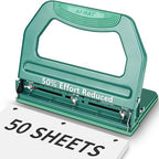 AFMAT 3 Hole Punch Heavy Duty, 9/32" Holes, 50-Sheet Hole Puncher 3 Ring by AFMAT