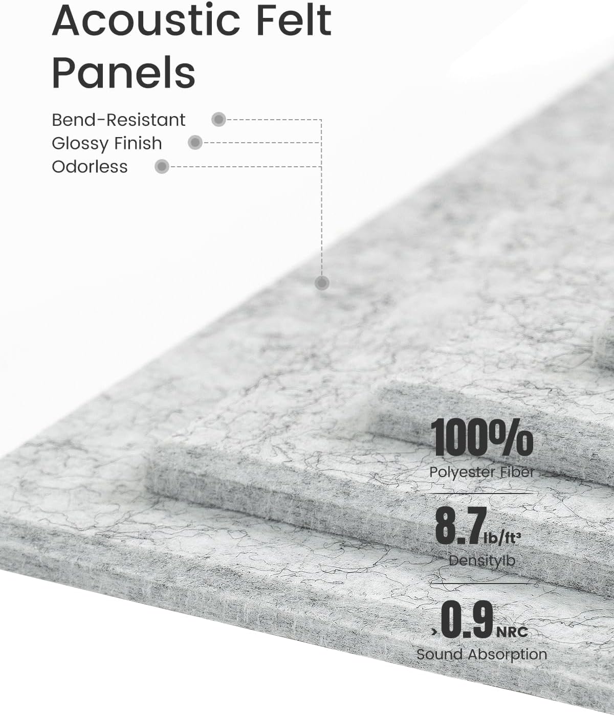 Felt Bulletin Board Tiles -28"x18" Cork Board Alternative for Office Decor, Push Pin Board Wall Organizer 6-Pack -Marble Gray