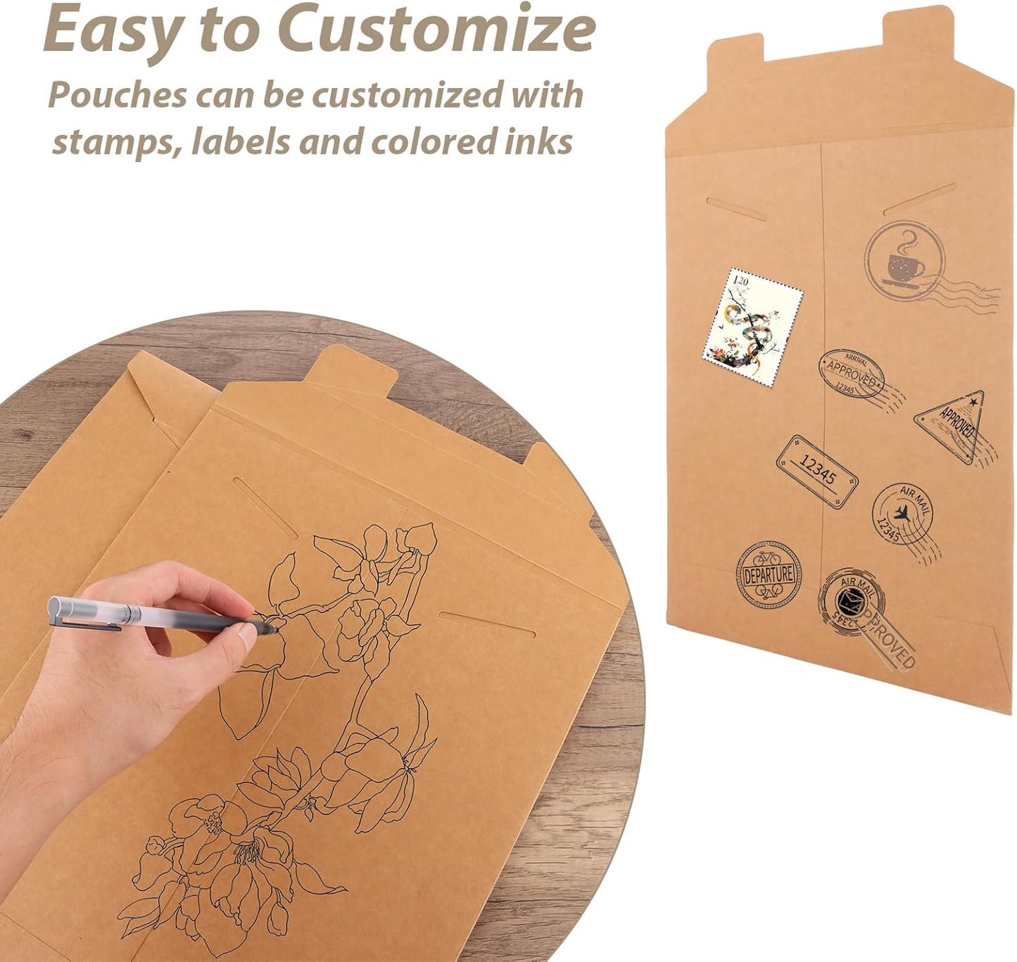 25 Pack 12 x 16 Inch Brown Rigid Mailers, Sturdy Kraft Paper Tab Lock Rigid Mailers, Double Wall Rigid Cardboard Envelopes Mailers for Shipping Photos Documents Gift Cards CDs