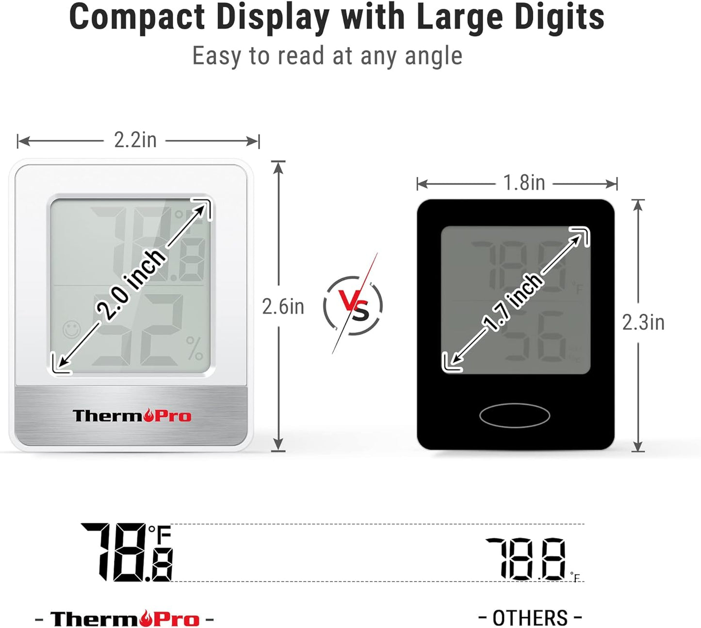 ThermoPro TP49 Digital Hygrometer Indoor Thermometer Humidity Meter Room Thermometer with Temperature and Humidity Monitor Mini Hygrometer Outdoor