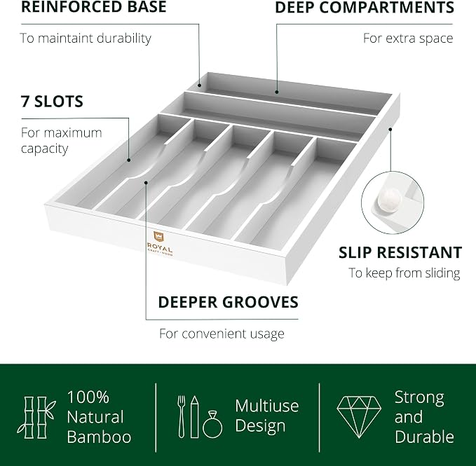 Luxury Bamboo Kitchen Drawer Organizer - Image 4