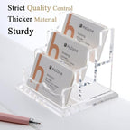 HeZone Business Card Holder for Desk 3 Slots 3 Tier, Cards Organizer for Women - Image 4
