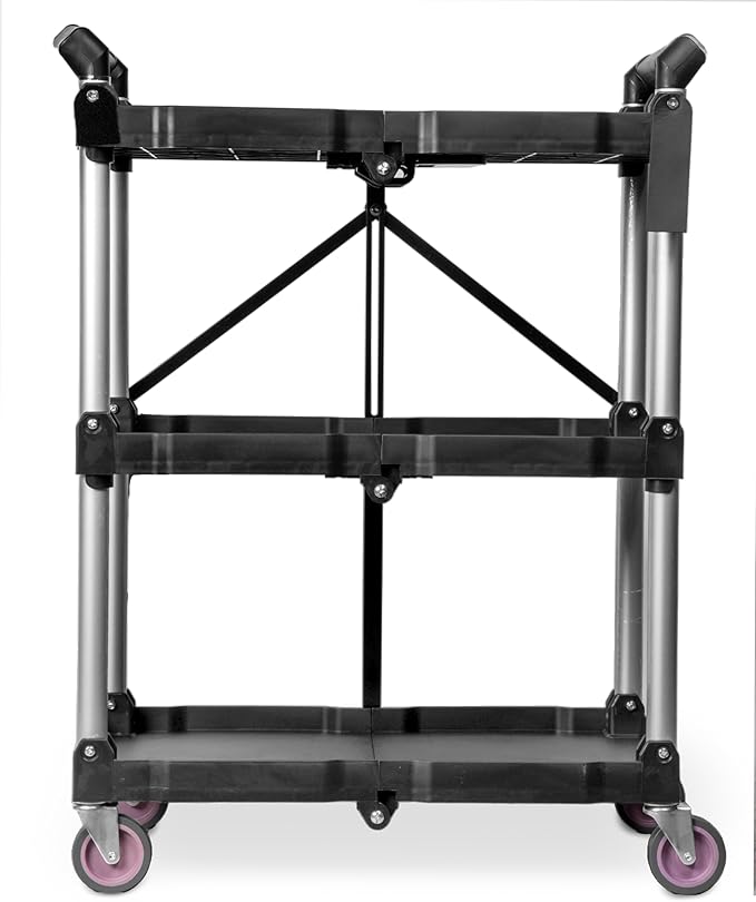 Wen Compact Foldable Service Utility Cart, Three Tier - Image 5
