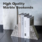 Marble Bookends for Heavy Books, Decorative Bookends for Shelves, Durable and - Image 6