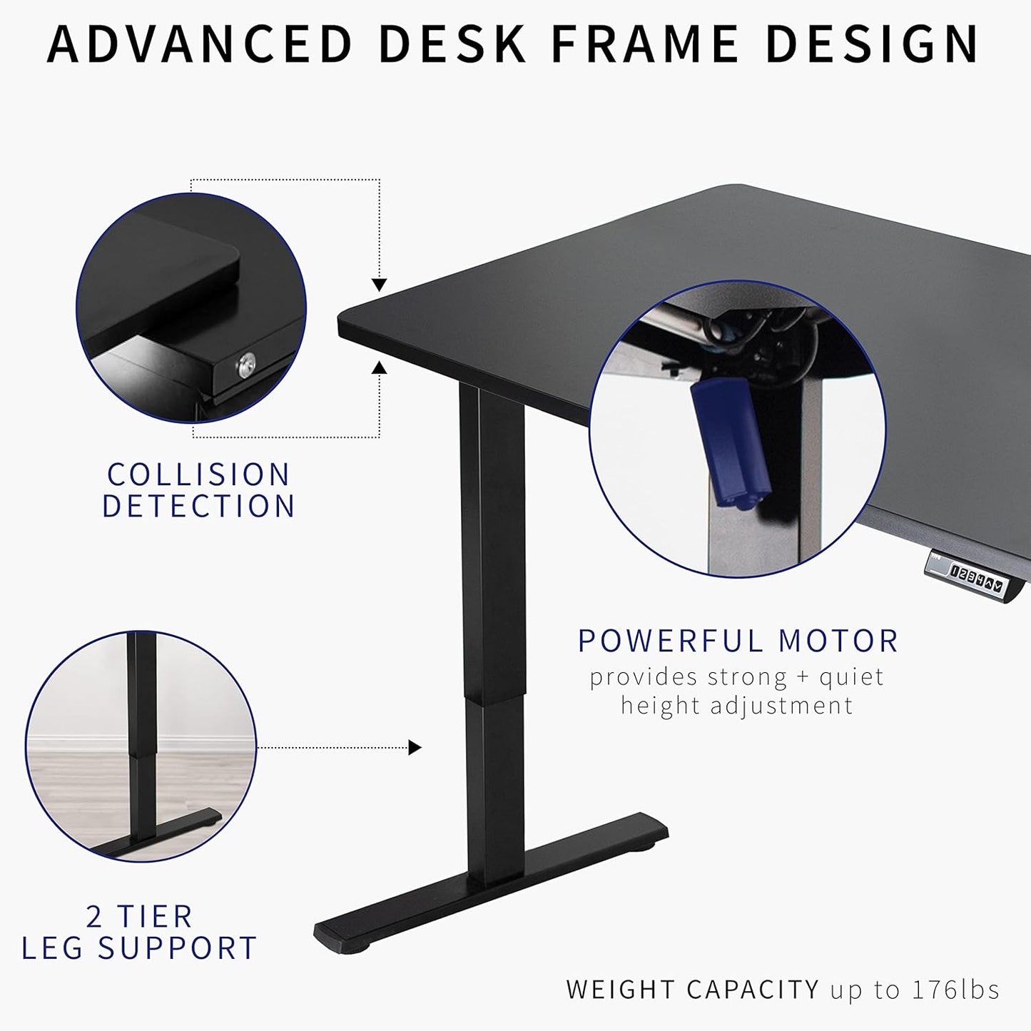 VIVO Electric 48 x 30 in Standing Desk, Memory Height Adjustment, 1B Series, One-Piece Dark Walnut Top, Gray Frame, DESK-KIT-1G5D