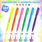 VZZNN 300 Pcs Highlighters Bulk Pack, Chisel Tip Quick-Dry Highlighter Markers - Image 2