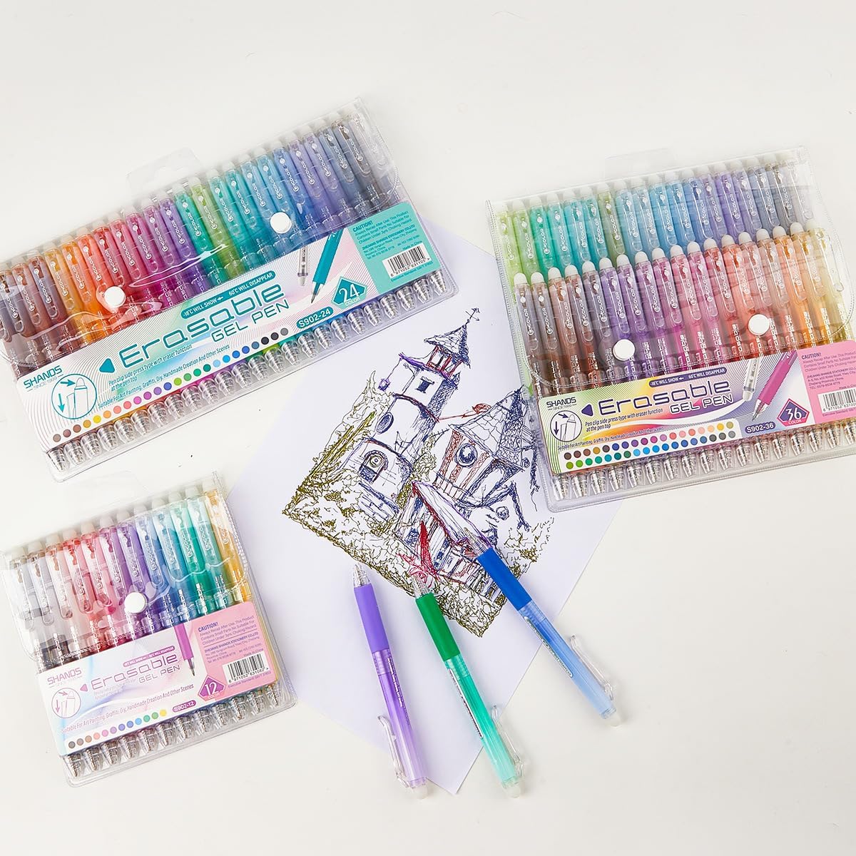 Retractable Erasable Gel Pens Clicker,Fine Point 0.7mm Smooth Writing Pens,Cute Pens For Writing Journaling Taking Notes School Office Home. (24 Colors)