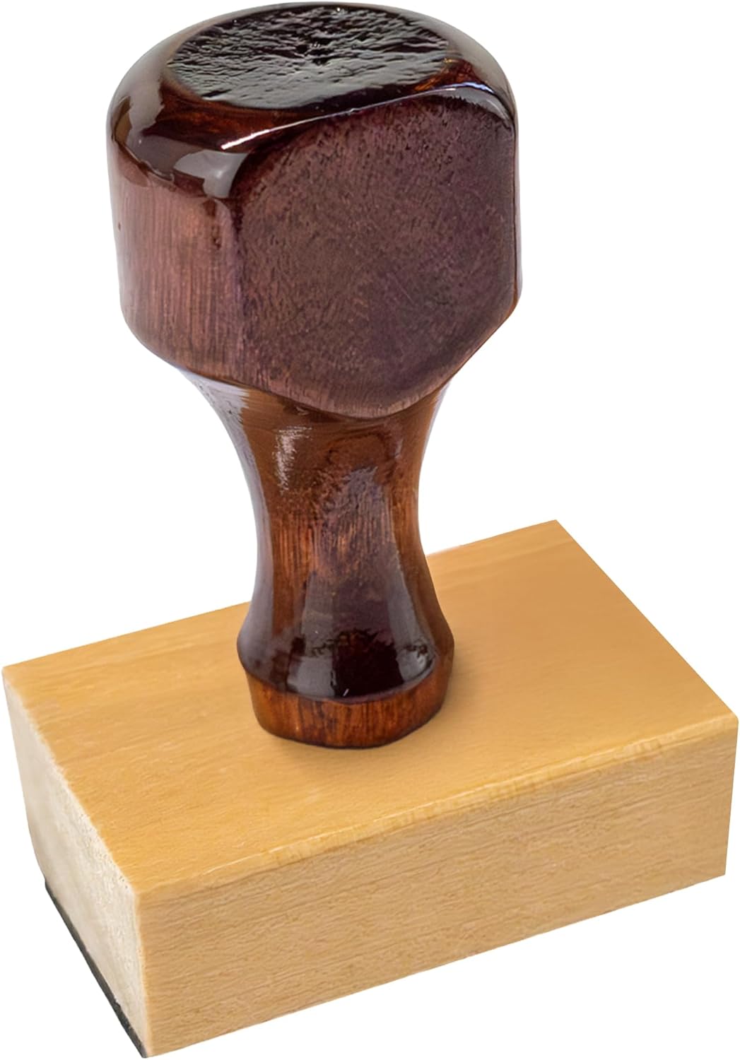 Custom Logo Hand Stamp - Personalized Wood Rubber Stamp - Upload Your Own Image (1"x2")