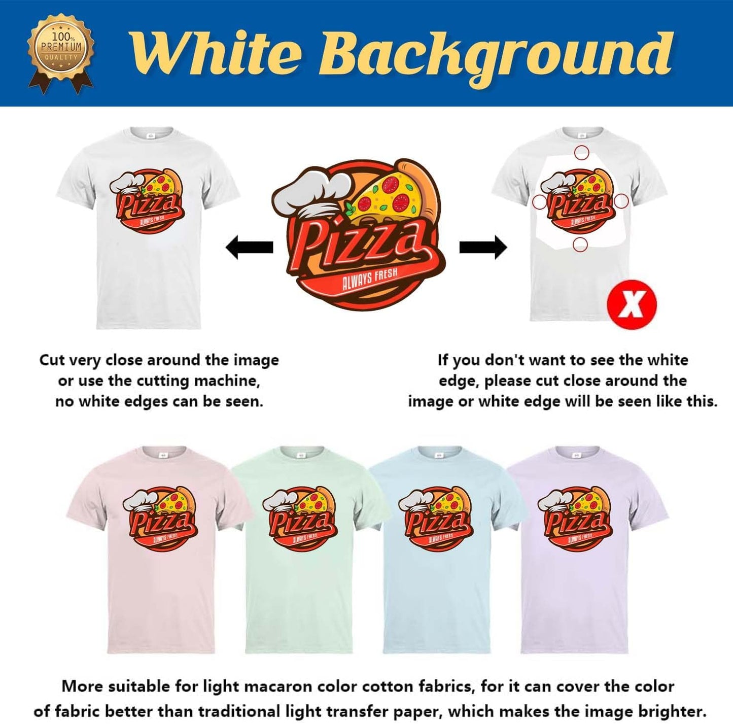 TransOurDream Light Heat Transfer Paper for T Shirts (50 Sheets, 11x17") Printable HTV Heat Transfer Vinyl for Inkjet Printer Iron on Transfers for Light Fabrics