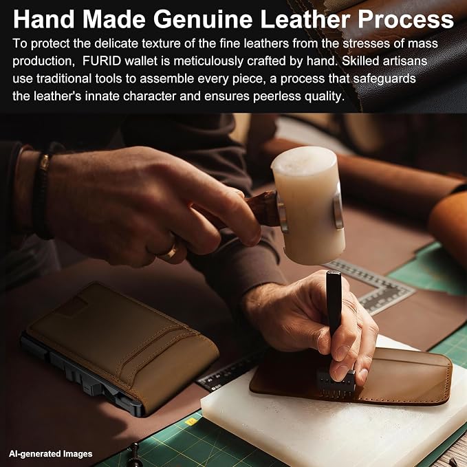 furid Genuine Leather Wallet for Men: Slim RFID Minimalist Wallets - Image 4