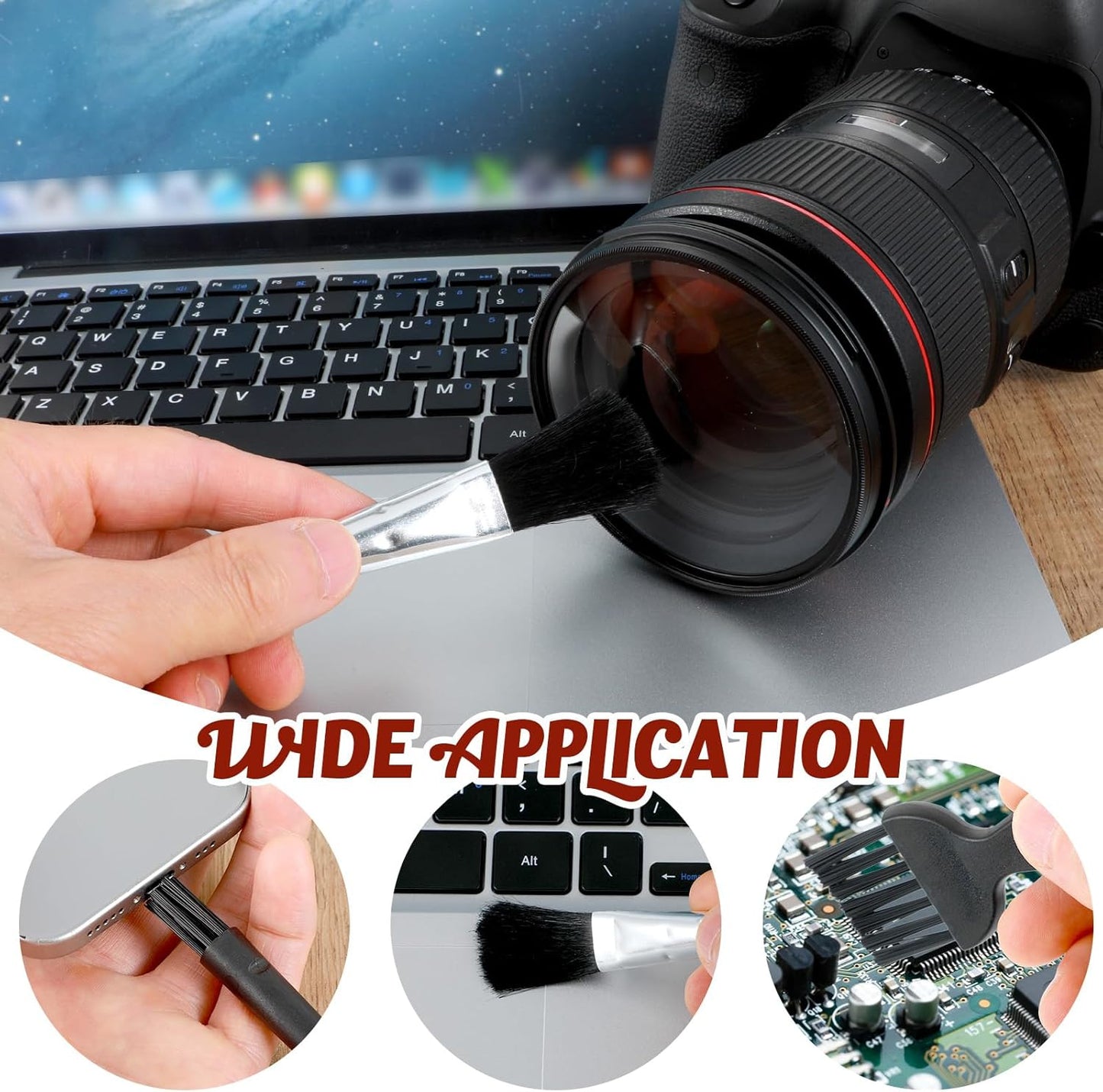 8 Pcs Mini Keyboard Cleaning Brushes Kit, Anti Static Electronic Dust Cleaning Brushes with PP Handle and Nylon Bristles, Keyboard Cleaning Brush for Computer Keyboard and Small Spaces