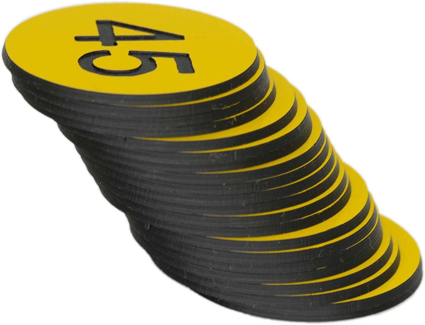 StayMax Plastic Number Tags Engraved Numbered Tags Without Hole (1-100, Yellow)