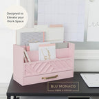 BLU MONACO | Pink Desk Organizers Wooden Mail Organizer - Image 3