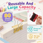 Yexiya 300 Pcs Medium Binder Clips Sturdy 1.25 Inch Muticolor Paper Med Clips - Image 3