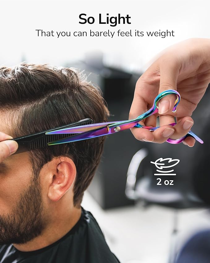 ULG Professional Hair Scissors Kit Right-Hand Razor Edge Barber Scissors Salon - Image 3