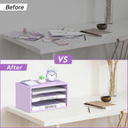 SUPEASY Wood Desk Organizer, 3 Tier Paper File Organizer - Image 6