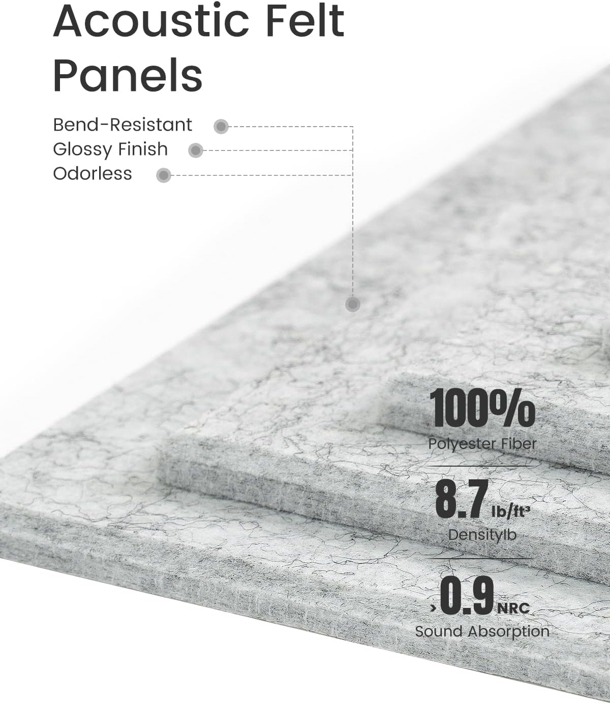 Felt Bulletin Board Tiles -28"x18" Cork Board Alternative for Office Decor, Push Pin Board Wall Organizer 6-Pack-Marble Gray