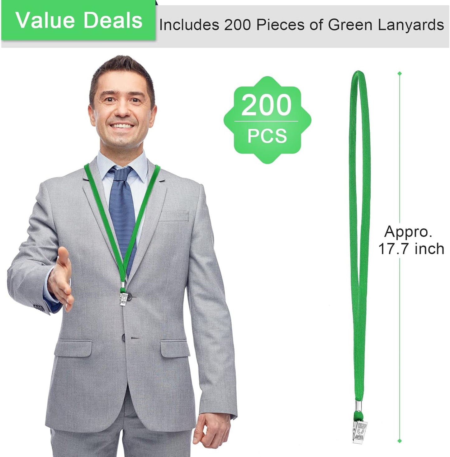 Marspark Lanyards Bulk with Clip Flat Neck Lanyard Badge Lanyard with Swivel Hook Lanyards for ID Cards Holder
