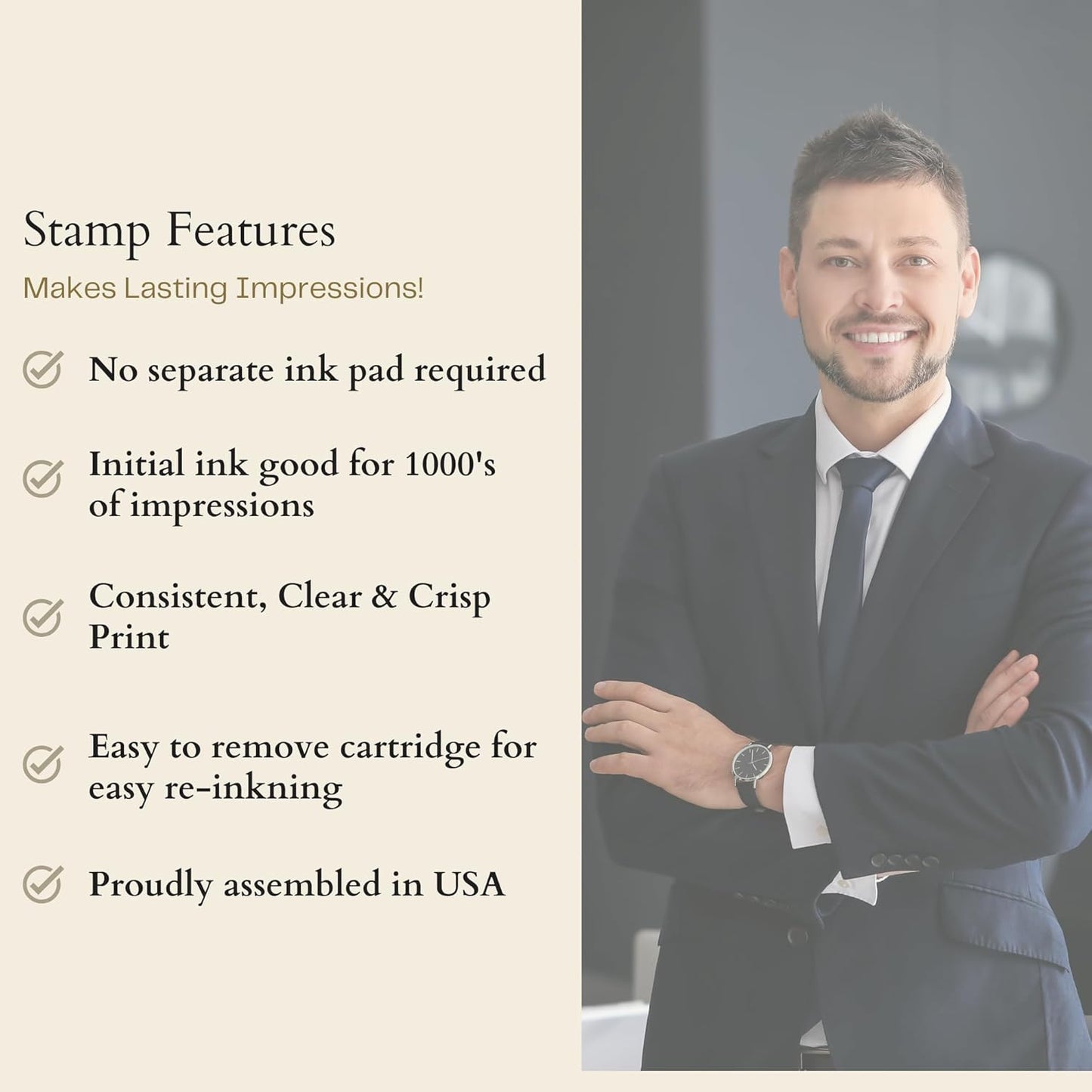 Custom Bank Endorsement Self-Inking Rubber Stamp - Your Text up to 6 Lines - 5 Color Choices