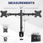 VIVO Dual Monitor Desk Mount, Heavy Duty Fully Adjustable Steel Stand, Holds 2 - Image 4