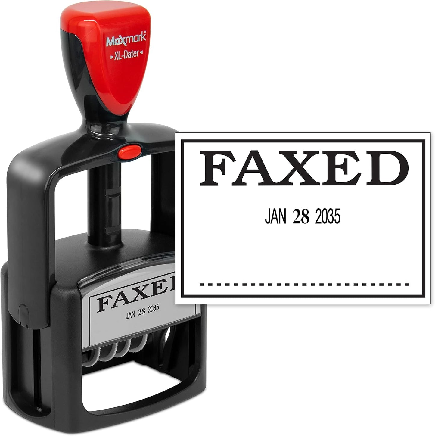 MaxMark Heavy Duty Style 3 Date Stamp with FAXED self Inking Stamp - Black Ink