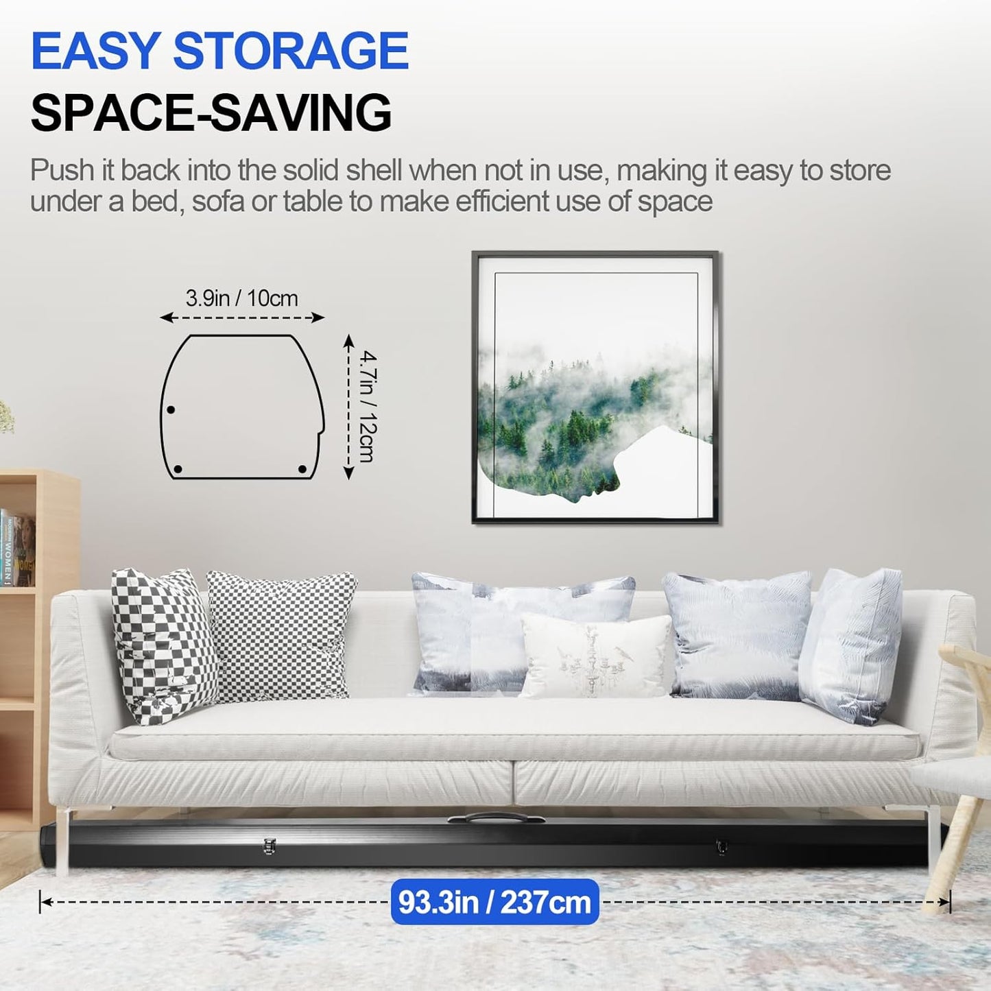 FUDESY 78.7 x 93in Large Collapsible White Backdrop Screen, Portable Retractable Pull Up Panel Wrinkle-Resistant Photo Background for Streaming, Video Conference, Photographic Studio