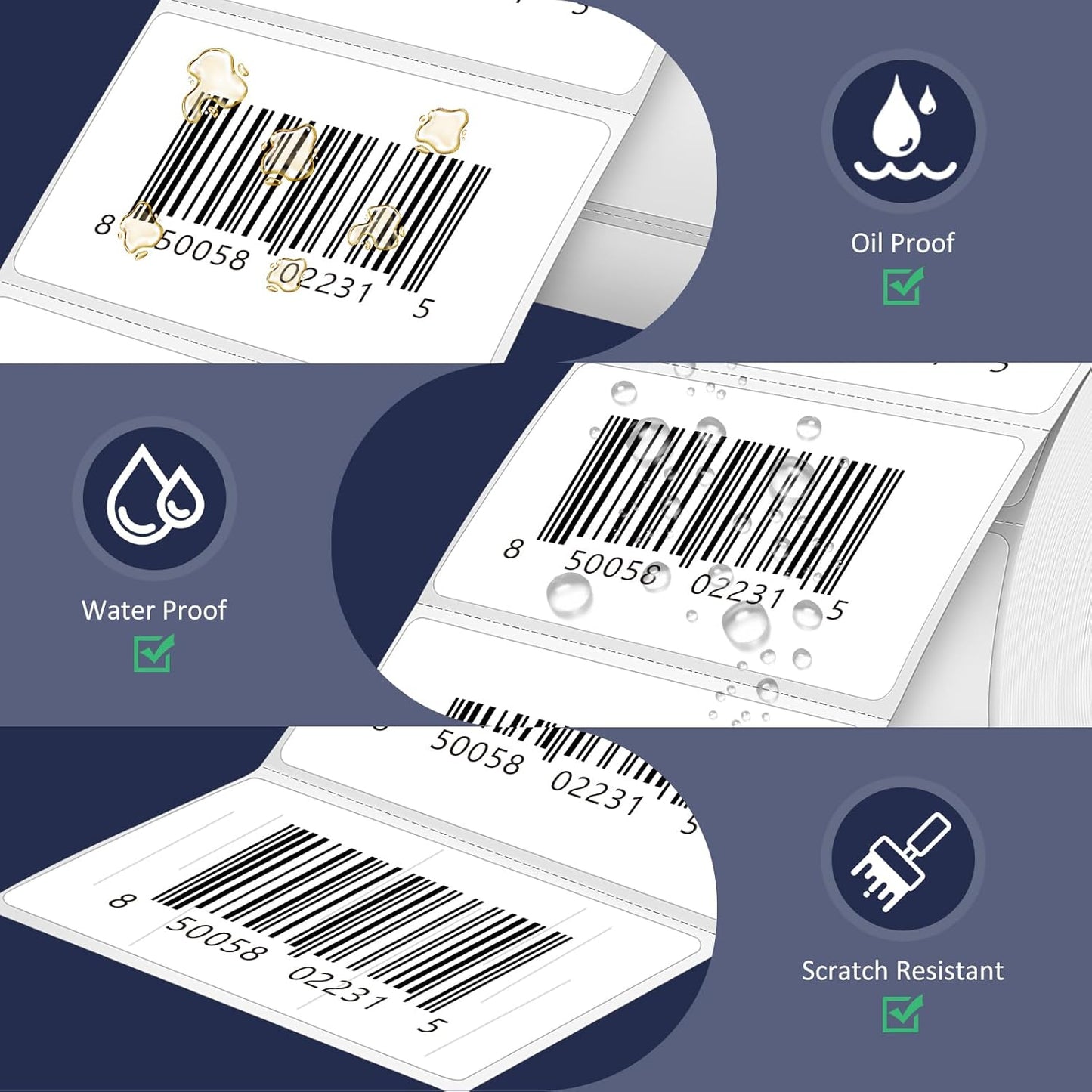 L LIKED 2.25" x 1.25" Direct Thermal Labels, Permanent Adhesive Barcode Address Label & Compatible with Rollo, Zebra and Other Desktop Printers (12 Rolls, 12000 Labels)